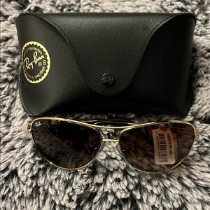 Ray-Ban Gold Frame with Brown Lens Sunglasses